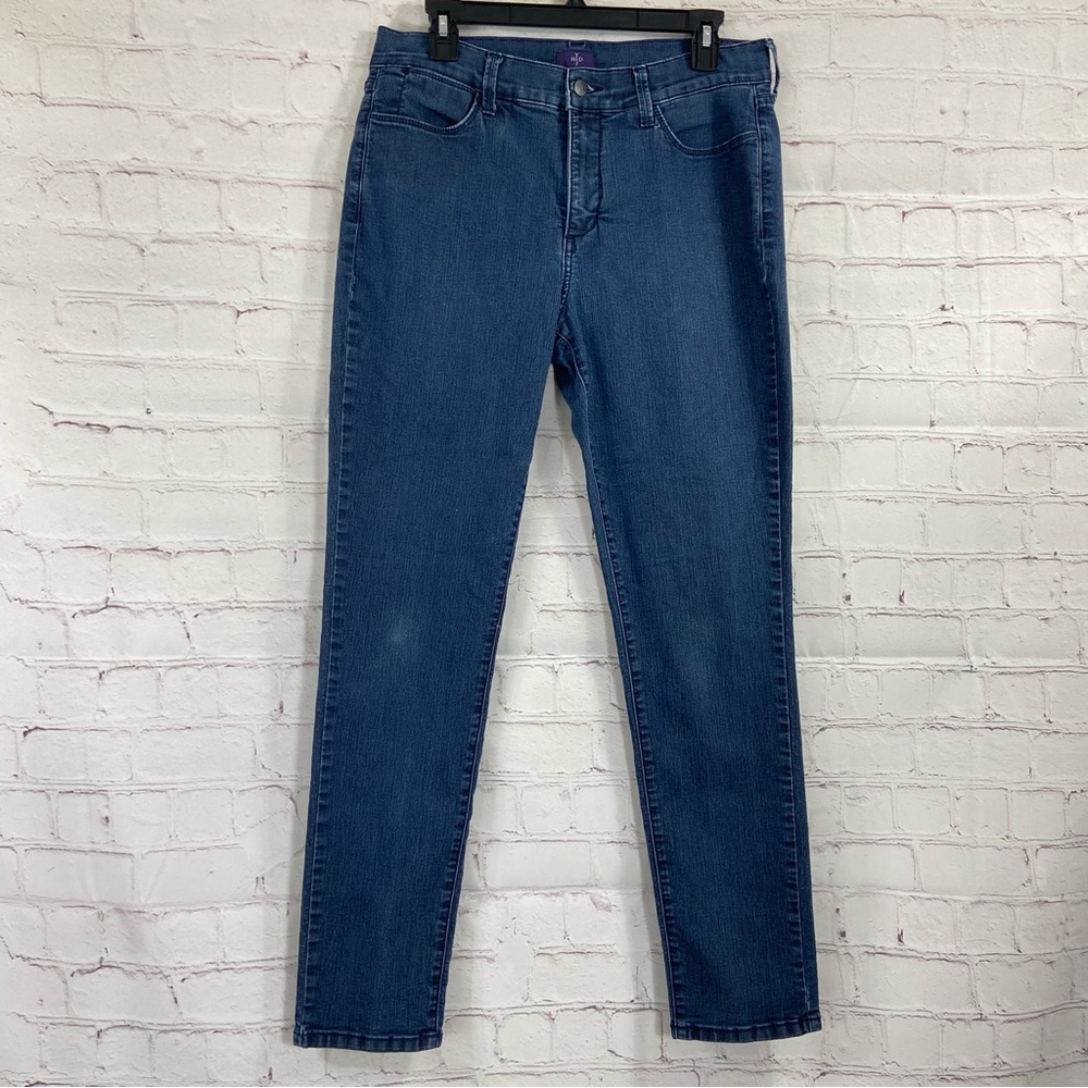 NYDJ Womens Jeans Sz 12 Lift Tuck Technology Tapered Stretch Slimming Blue Denim